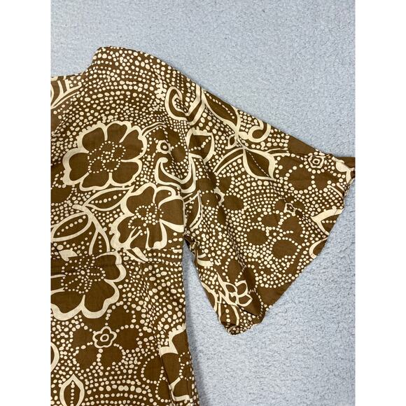 Roxy Womens Size M Boho V-Neck Flowy Sleeves Top Floral Swirl y2k - Picture 11 of 12